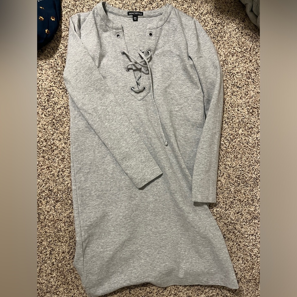 Gray J. Crew mercantile dress